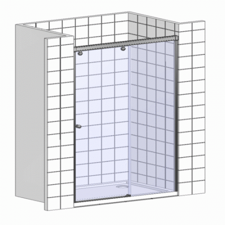 Душевая дверь в нишу Vegas Glass ZP 100 07 01 профиль матовый хром, стекло прозрачное