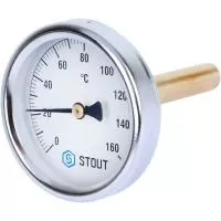 Термометр биметаллический с погружной гильзой Stout (корпус Ø 63 мм, гильза 75 мм)