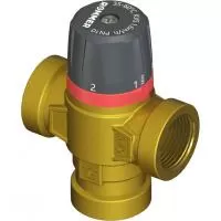 Термостатический смесительный клапан для систем отопления и ГВС Rommer 3/4* ВР 20-43°С KV 1,6 (боковое смешивание)