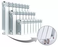 Радиатор биметаллический секционный Rifar Base Ventil 500 х 14 секций (подключение нижнее справа)